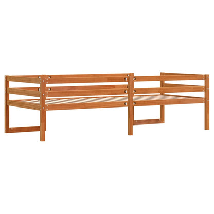 Cadre de lit pour enfants sans matelas cire marron 90x190 cm