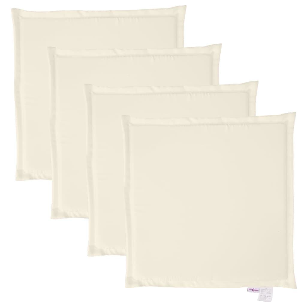 Coussins de siège de jardin lot de 4 crème 45x45x2 cm carré