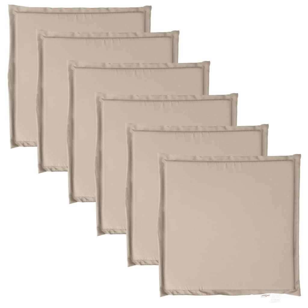 Coussins de siège de jardin lot de 6 taupe 45x45x2 cm carré