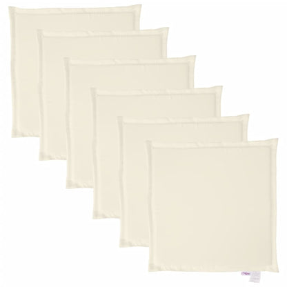 Coussins de siège de jardin lot de 6 crème 45x45x2 cm carré