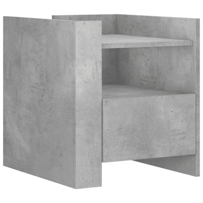 Table de chevet gris béton 45x50x50 cm bois d’ingénierie