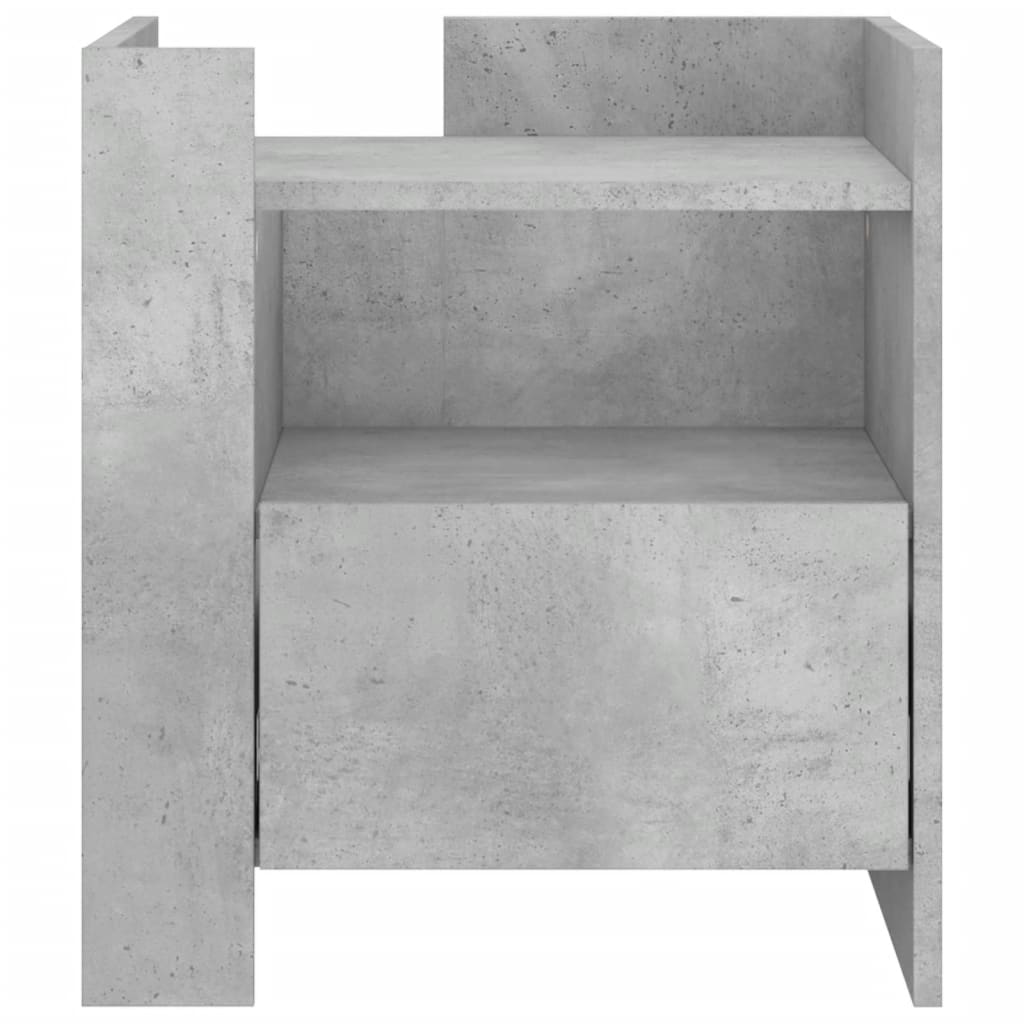 Table de chevet gris béton 45x50x50 cm bois d’ingénierie