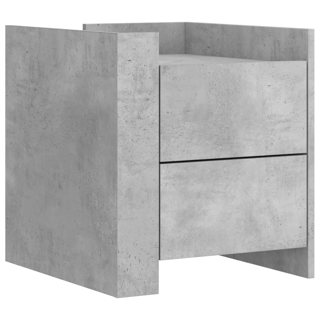 Table de chevet gris béton 45x50x50 cm bois d'ingénierie