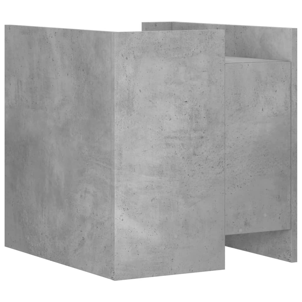 Table de chevet gris béton 45x50x50 cm bois d'ingénierie