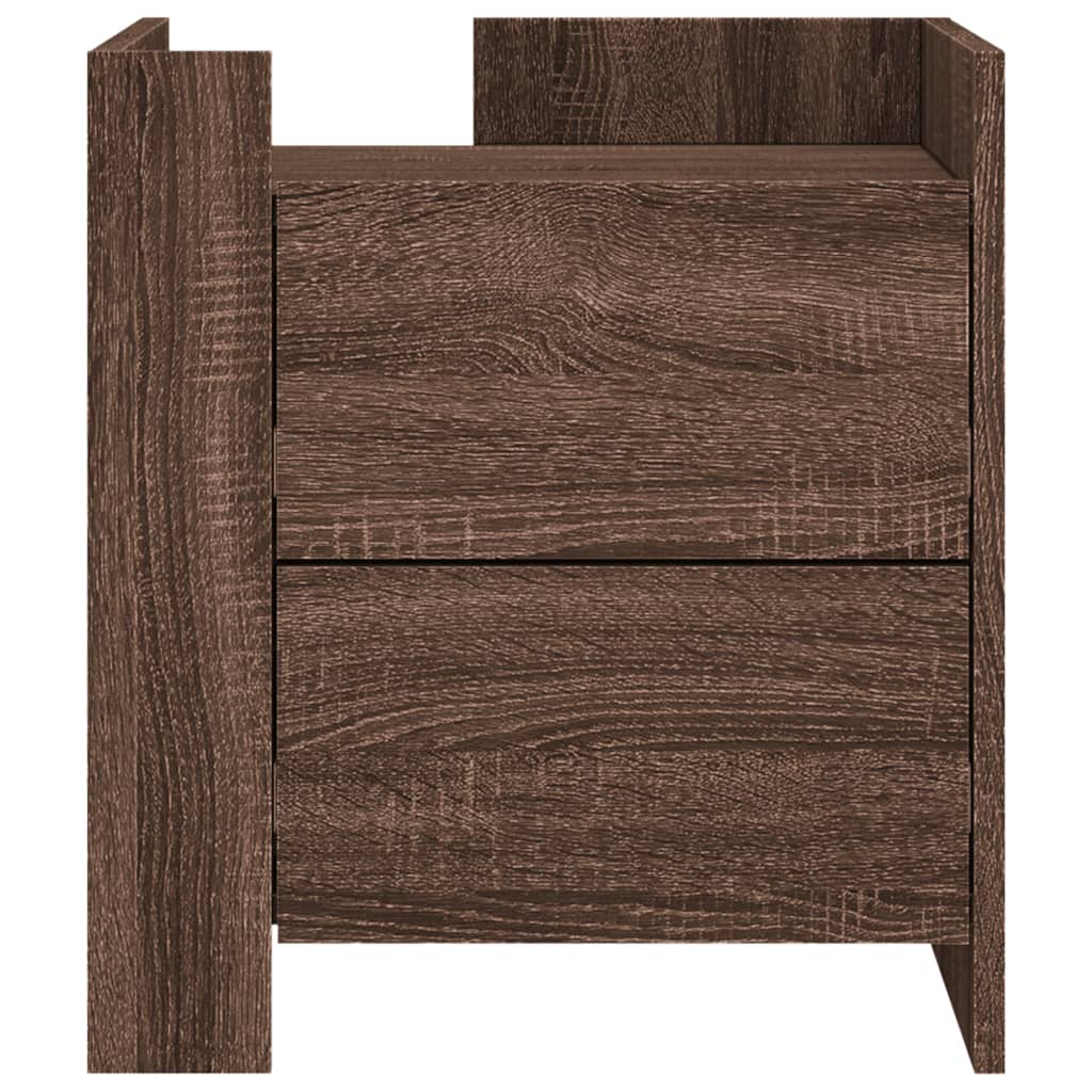 Table de chevet chêne marron 45x50x50 cm bois d’ingénierie