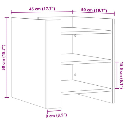 Table de chevet blanc 45x50x50 cm bois d’ingénierie