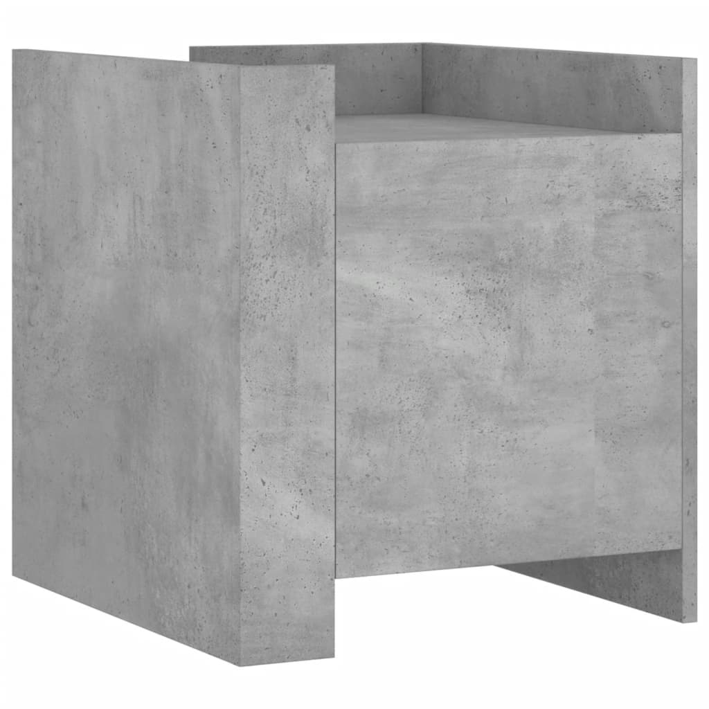 Table de chevet gris béton 45x50x50 cm bois d’ingénierie