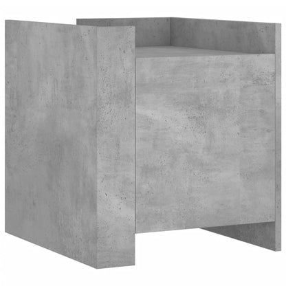 Table de chevet gris béton 45x50x50 cm bois d’ingénierie