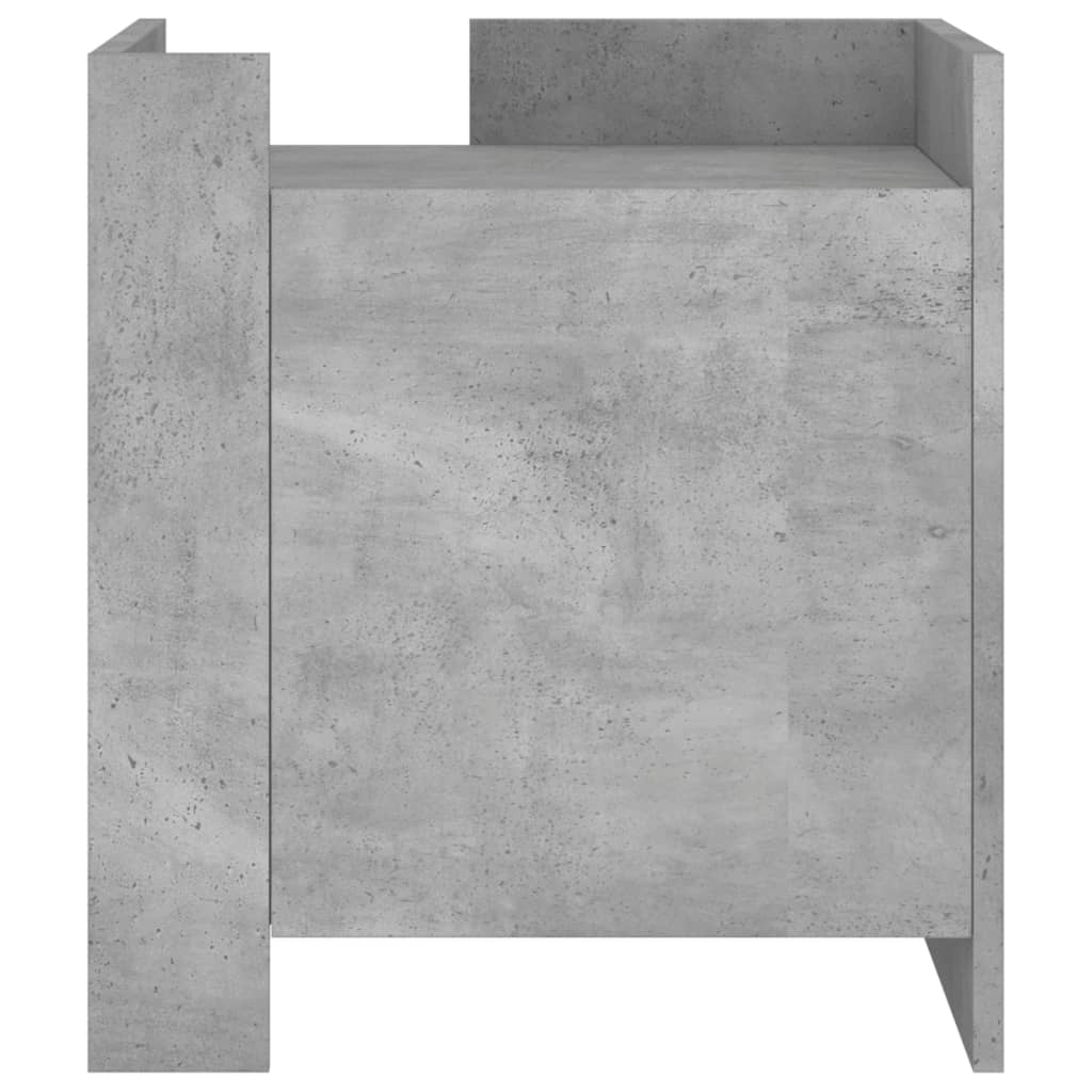 Table de chevet gris béton 45x50x50 cm bois d’ingénierie