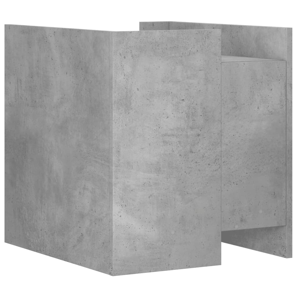 Table de chevet gris béton 45x50x50 cm bois d’ingénierie