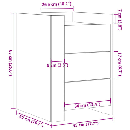 Table de chevet chêne sonoma 45x50x65 cm bois d’ingénierie