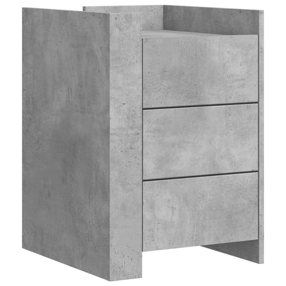 Table de chevet gris béton 45x50x65 cm bois d'ingénierie