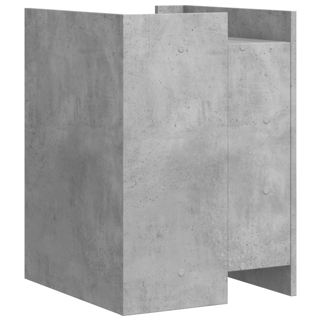 Table de chevet gris béton 45x50x65 cm bois d'ingénierie