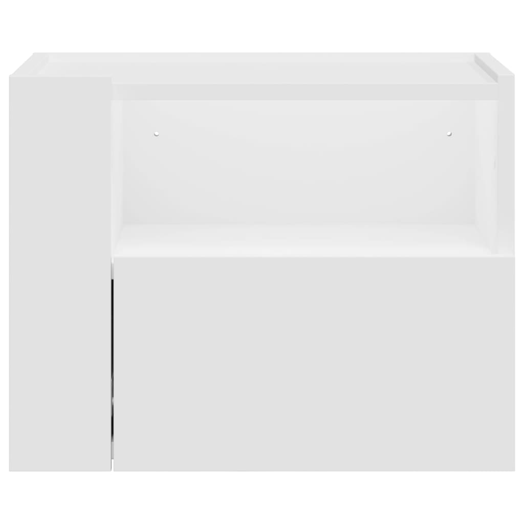 Table de chevet murale blanc 45x30x35 cm