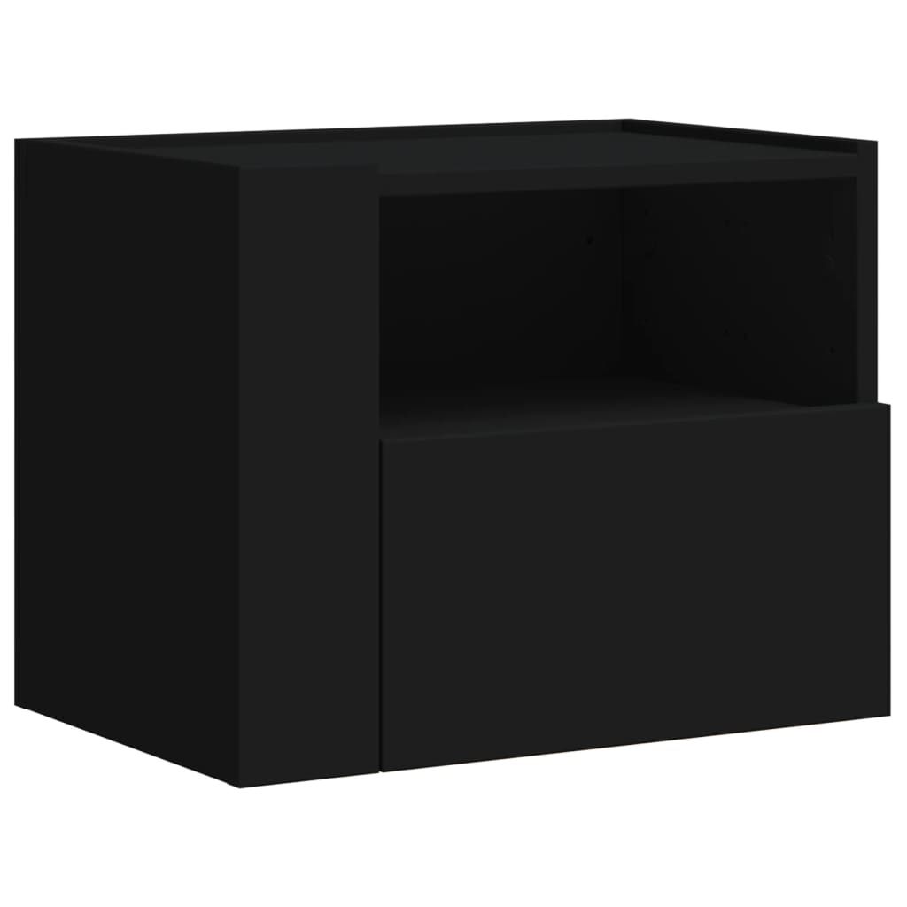 Tables de chevet murales 2 pcs noir 45x30x35 cm