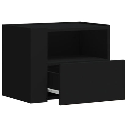 Tables de chevet murales 2 pcs noir 45x30x35 cm