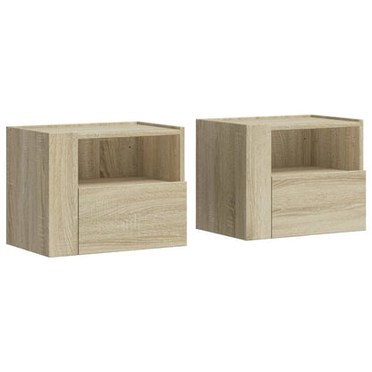 Tables de chevet murales 2 pcs chêne sonoma 45x30x35 cm