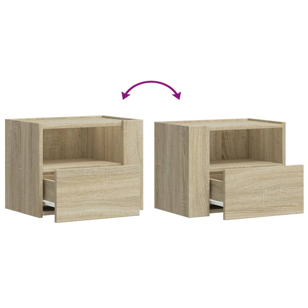 Tables de chevet murales 2 pcs chêne sonoma 45x30x35 cm