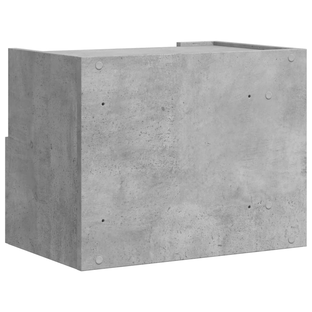 Table de chevet murale gris béton 45x30x35 cm