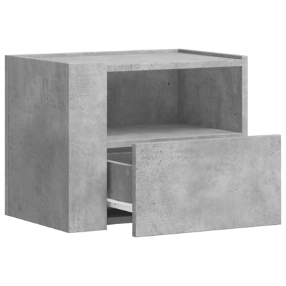 Table de chevet murale gris béton 45x30x35 cm