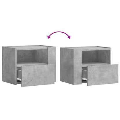 Tables de chevet murales 2 pcs gris béton 45x30x35 cm