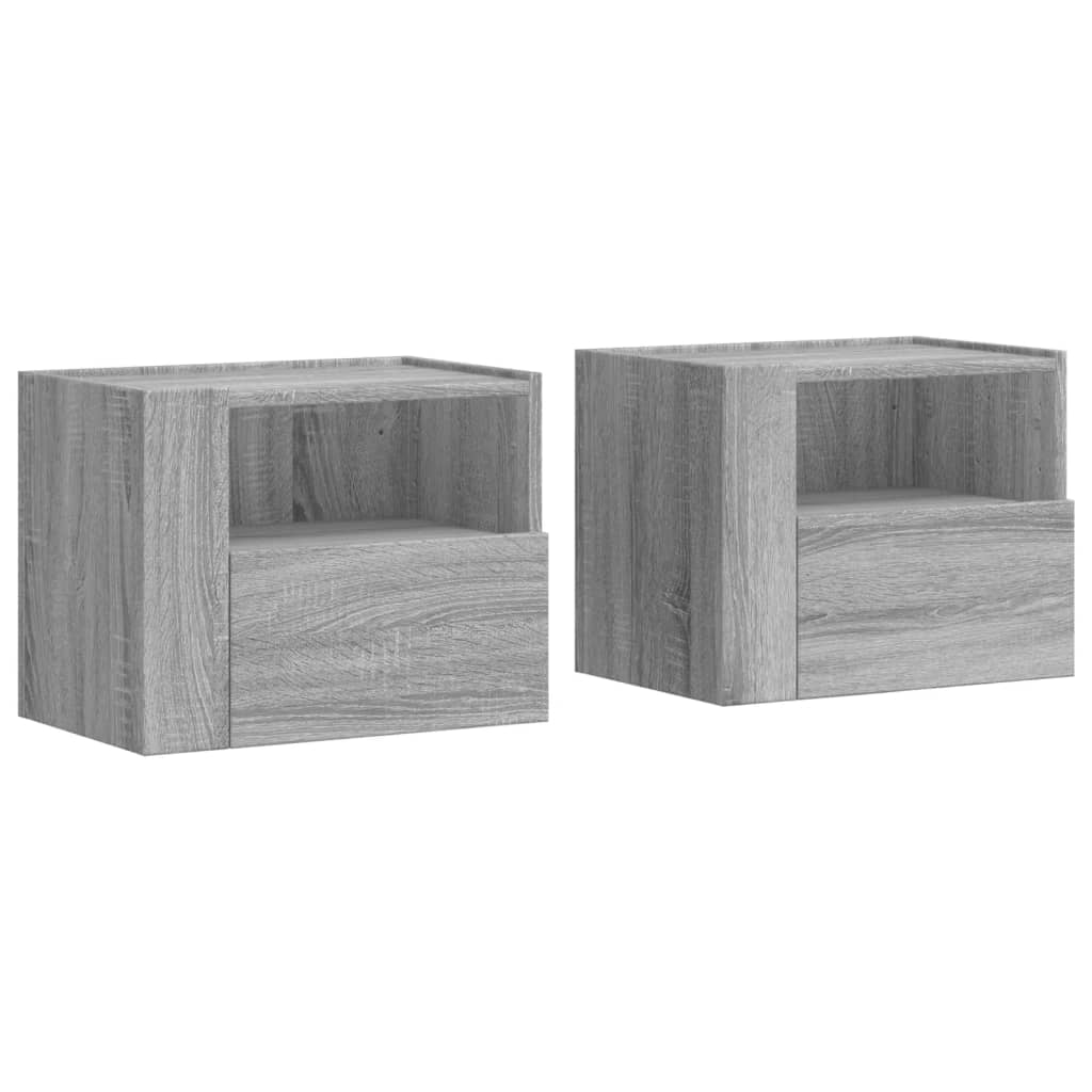 Tables de chevet murales 2 pcs sonoma gris 45x30x35 cm