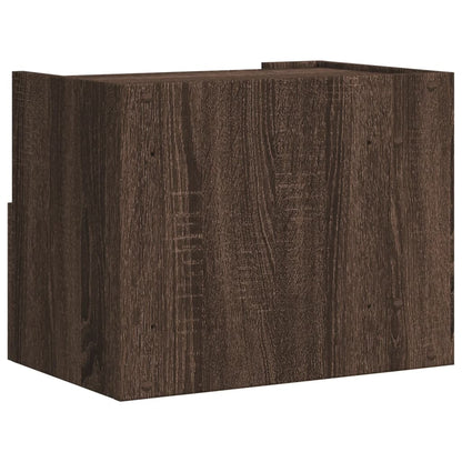 Table de chevet murale chêne marron 45x30x35 cm