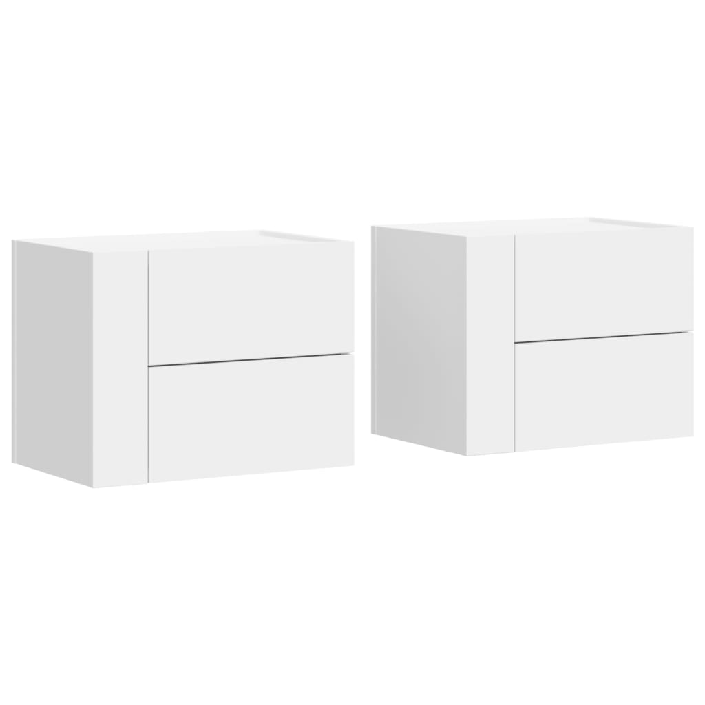 Tables de chevet murales 2 pcs blanc 45x30x35 cm