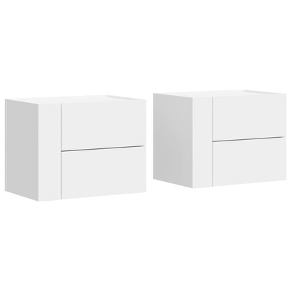 Tables de chevet murales 2 pcs blanc 45x30x35 cm