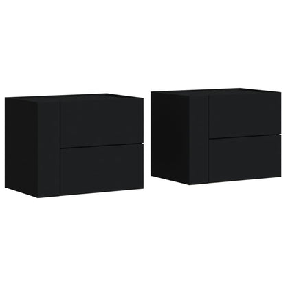 Tables de chevet murales 2 pcs noir 45x30x35 cm