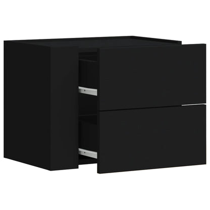 Tables de chevet murales 2 pcs noir 45x30x35 cm