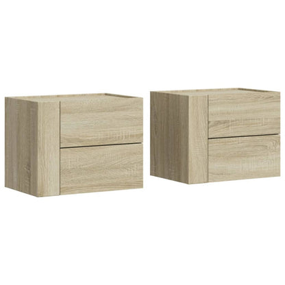 Tables de chevet murales 2 pcs chêne sonoma 45x30x35 cm