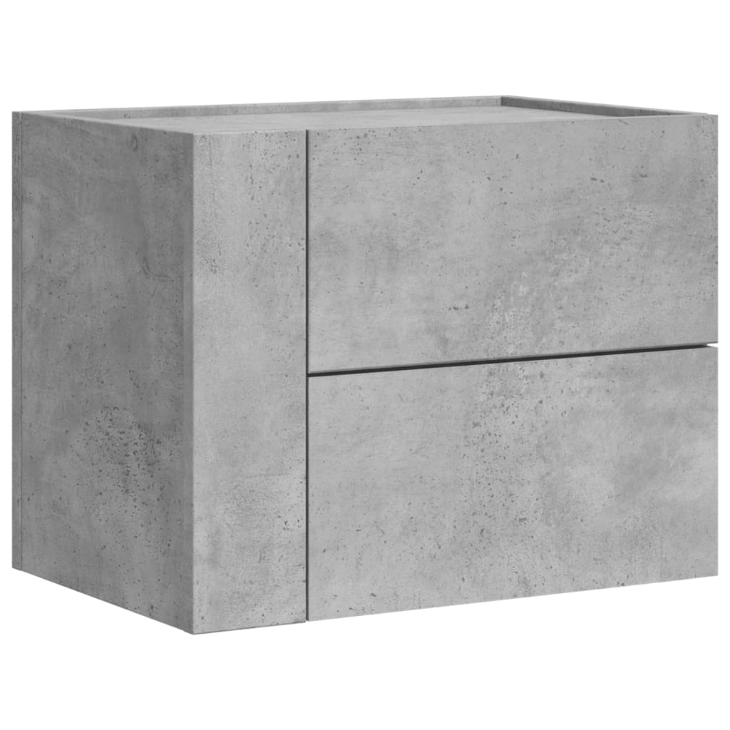 Table de chevet murale gris béton 45x30x35 cm