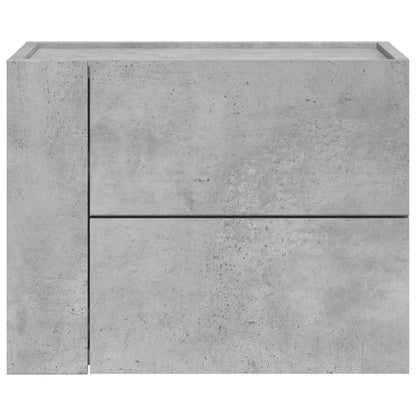 Table de chevet murale gris béton 45x30x35 cm