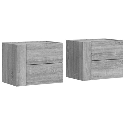 Tables de chevet murales 2 pcs sonoma gris 45x30x35 cm