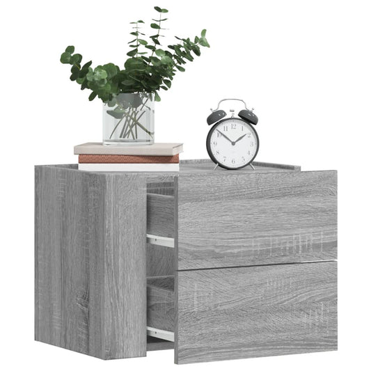 Tables de chevet murales 2 pcs sonoma gris 45x30x35 cm