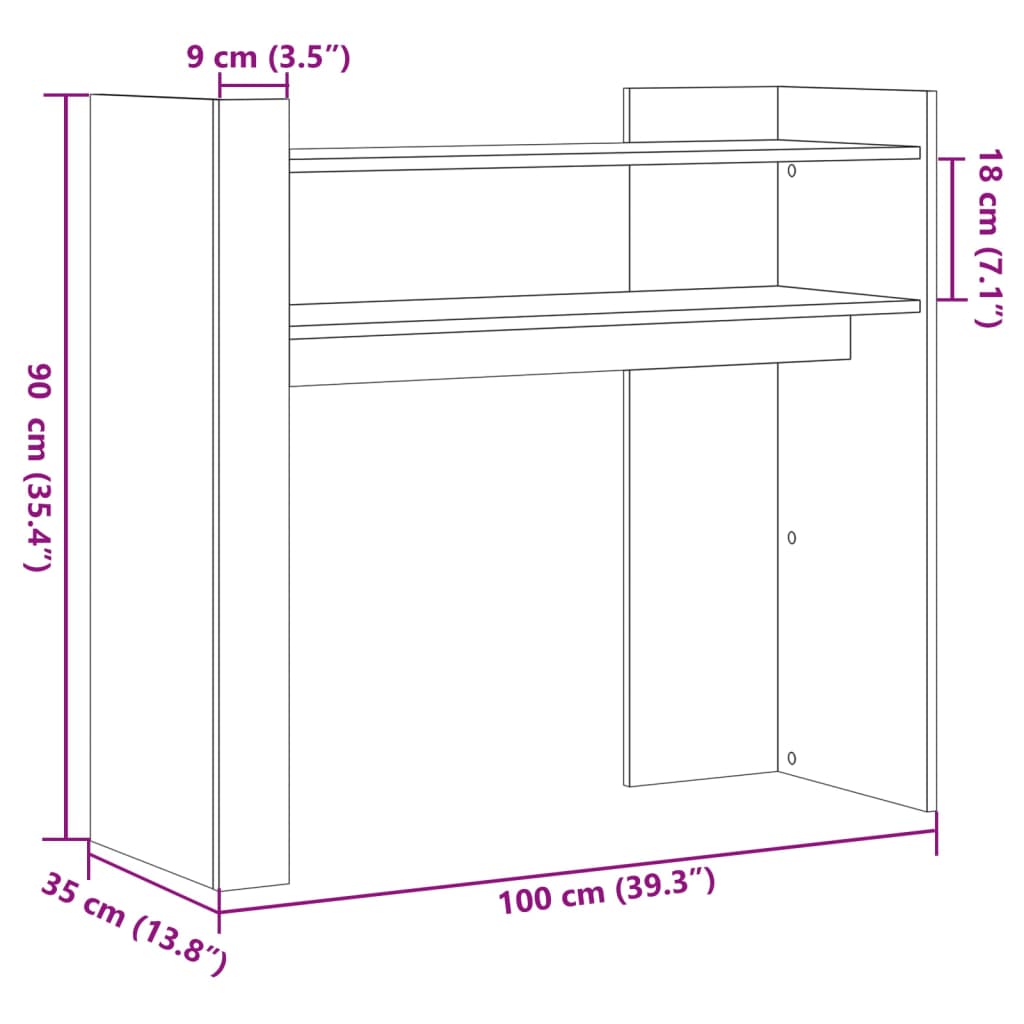 Table console blanc 100x35x90 cm bois d’ingénierie