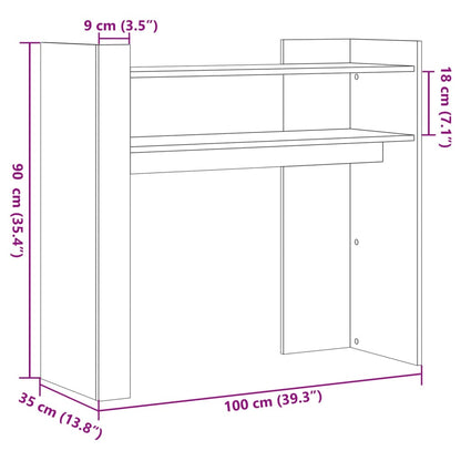 Table console blanc 100x35x90 cm bois d’ingénierie