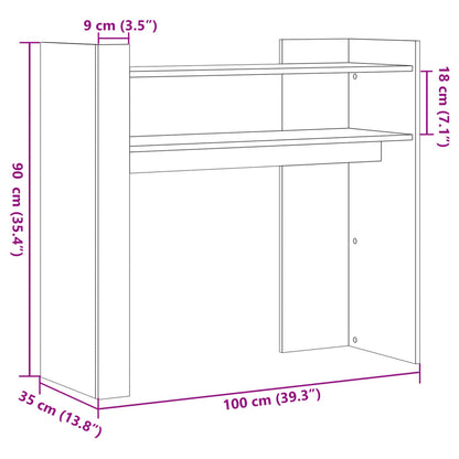 Table console noir 100x35x90 cm bois d'ingénierie