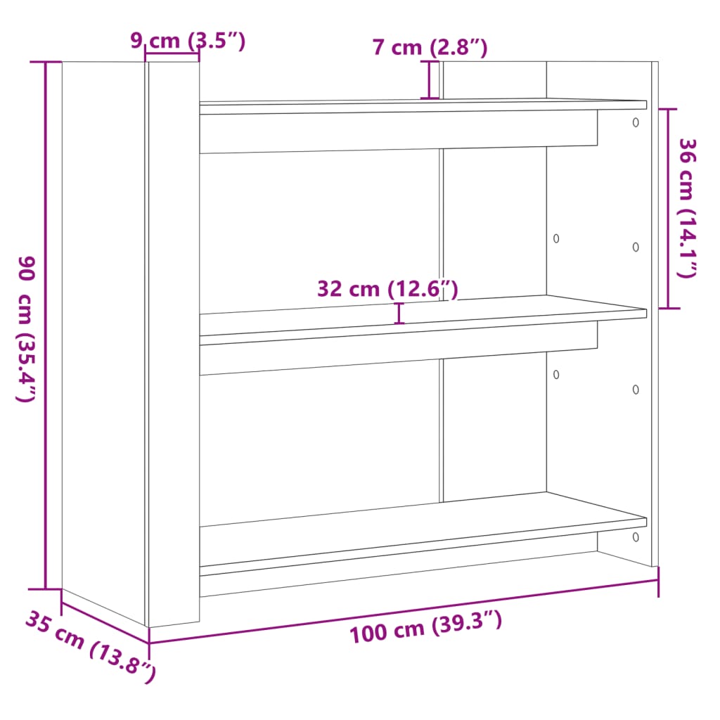 Table console chêne fumé 100x35x90 cm bois d'ingénierie