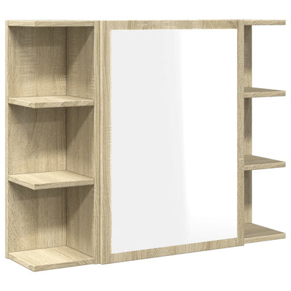 Armoire à miroir de bain Chêne sonoma 80x20,5x64 cm Aggloméré