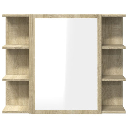 Armoire à miroir de bain Chêne sonoma 80x20,5x64 cm Aggloméré