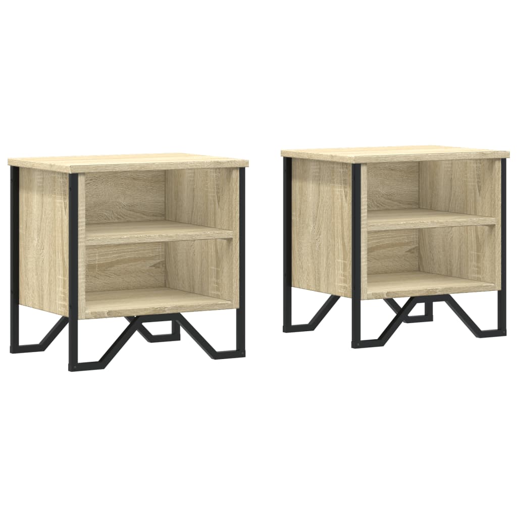 Tables de chevet 2pcs chêne sonoma 40x30x40cm bois d'ingénierie