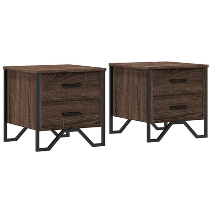 Tables de chevet 2pcs chêne marron 40x41x40cm bois d'ingénierie