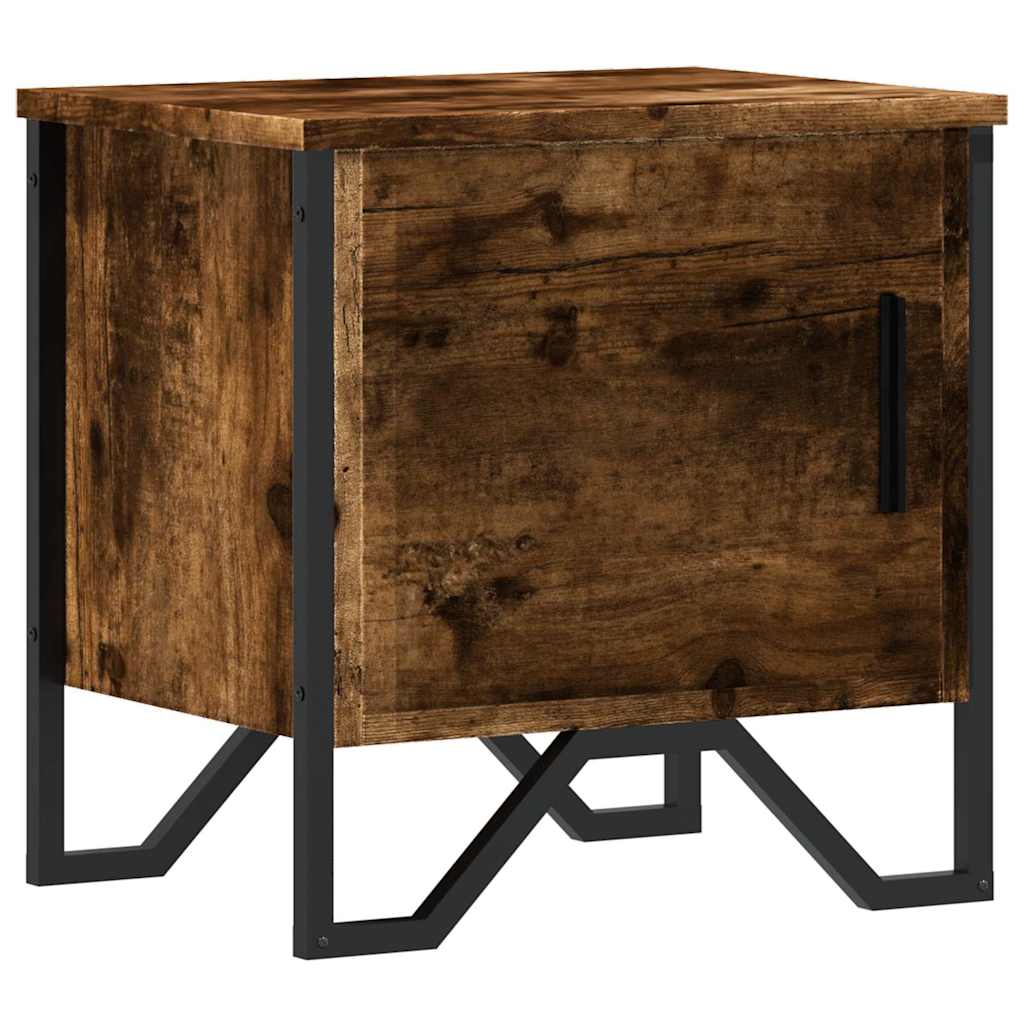 Table de chevet chêne fumé 40x30x40 cm bois d'ingénierie