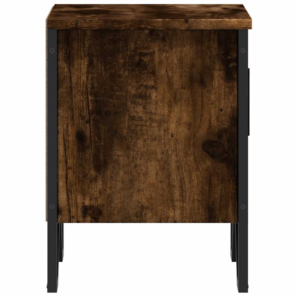 Table de chevet chêne fumé 40x30x40 cm bois d'ingénierie