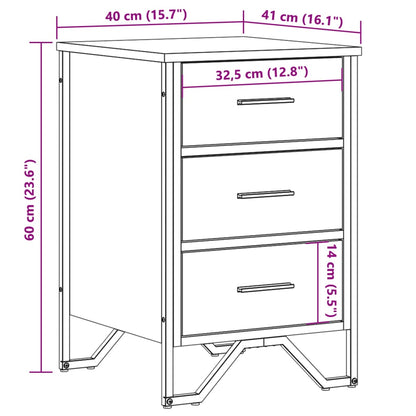 Table de chevet chêne sonoma 40x41x60 cm bois d'ingénierie