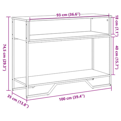 Table console noir 100x35x74,5 cm bois d'ingénierie