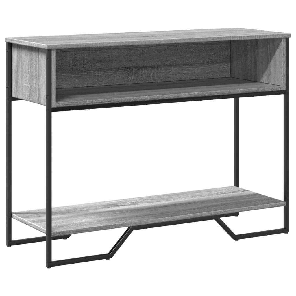 Table console sonoma gris 100x35x74,5 cm bois d'ingénierie