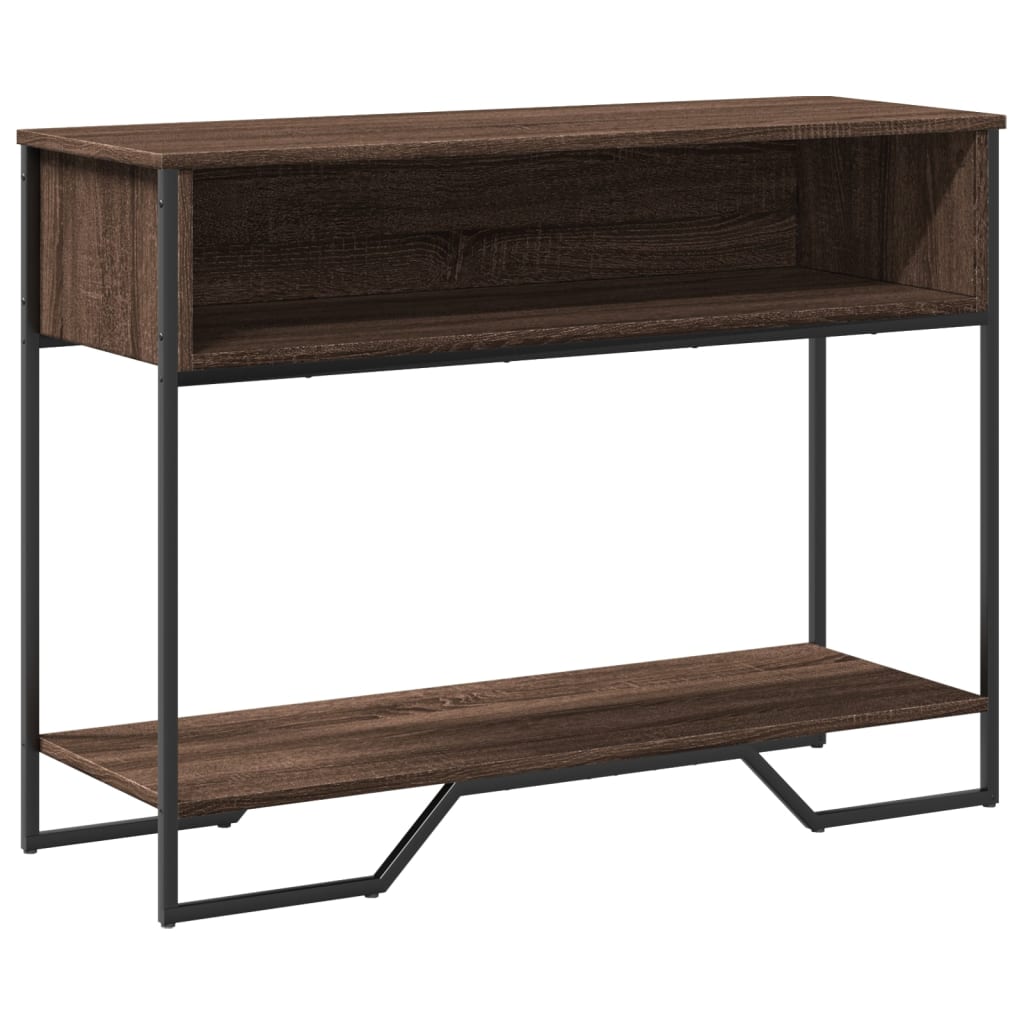 Table console chêne marron 100x35x74,5 cm bois d'ingénierie